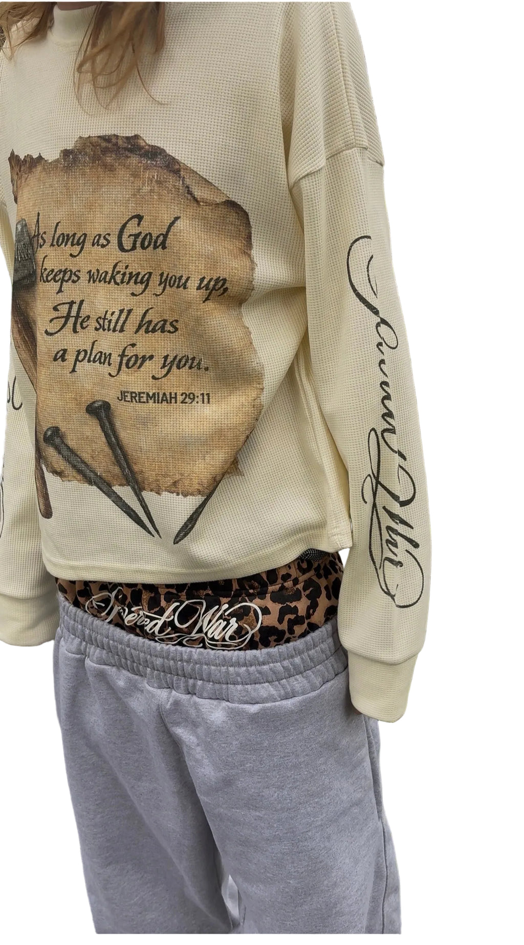 “signature” cheetah print sweats
