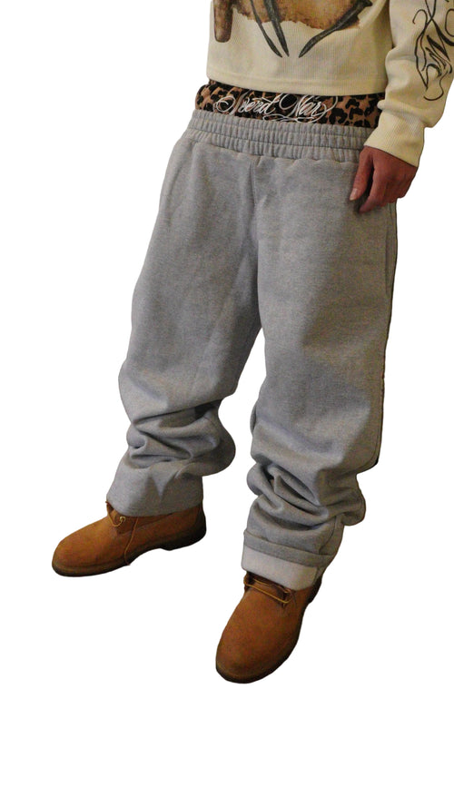 “FORGED IN FAITH” cheetah print sweatpants